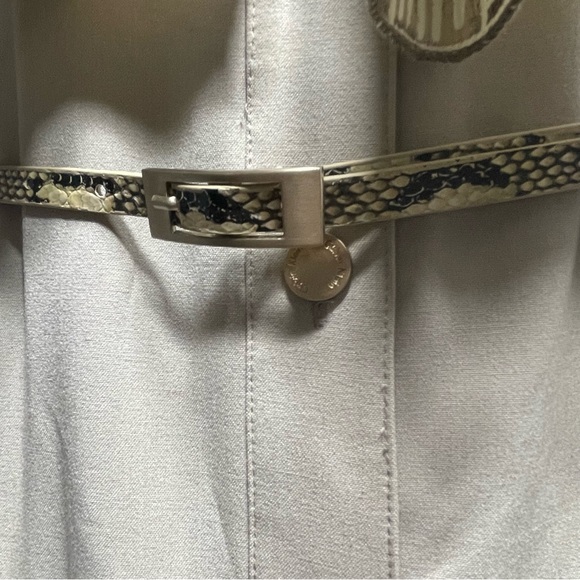 Calvin Klein Beige Button Down Belted Career Dress with Scarf Women's Size 14 - Picture 5 of 12